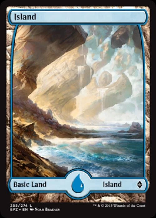 Island (255) (Full Art) -Foil Light Play MTG Battle for Zendikar - Image 1 of 1
