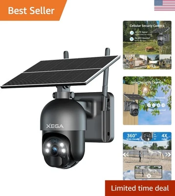 2K HD Solar-Powered Security Camera with Built-in SIM, 360° Coverage & Alerts - Image 1 of 4