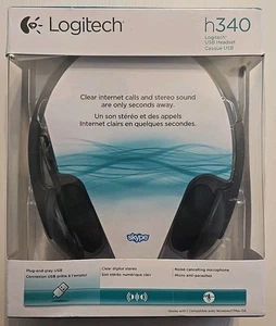 NEW! Logitech USB Computer Headset With Microphone - H340- Black -NEW IN BOX - Picture 1 of 2