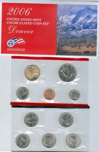 2006 P&D Mint Set Brilliant Uncirculated US with Envelopes & COAs (20 Coin Set) - Picture 1 of 4