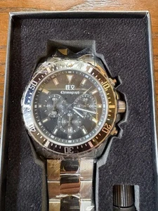 Reloj Omega Seiko Negro Perversión Cuarzo Luminoso 3ATM Usado Desde Japón - Imagen 1 de 9