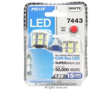 NUEVO Pilot Automotive BC9745 7443 Bombilla LED BLANCA, Paquete de 2 IL-7443W-15  Foto 1 de 3