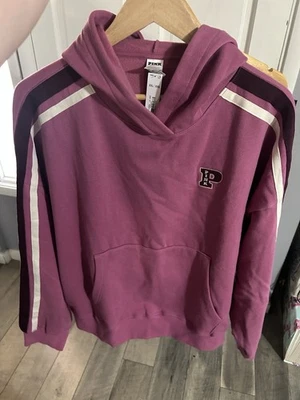Victoria's Secret PINK S HOODIE+FLARED SWEATPANTS COTTON FLEECE RED VIOLET LILAC - Image 1 of 4