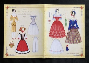 1840er Jahre Porzellan Kopf Puppe Mag. Papierpuppe, Roy Brindamour Künstler, 2005, Vintage - Bild 1 von 1
