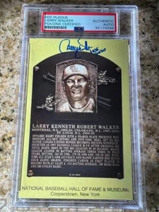 TESSERA TARGA LARRY WALKER COLORADO ROCKIES HOF 2020 FIRMATA PSA 10 RARA COA - Foto 1 di 4