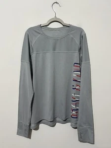 Athleta Girl Brave And Kind T Shirt XL 14 Gray Long Sleeve Crew Neck Lightweight - Picture 1 of 7