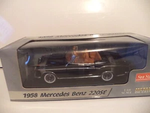 Sun Star 1958 Mercedes Benz 220SE Cabrio SCHWARZ 1:18 Druckguss Neu im Karton - Bild 1 von 5