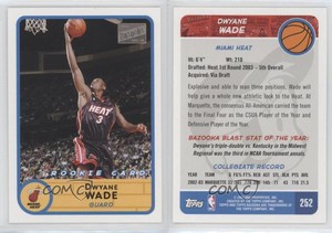 2003-04 Bazooka Dwyane Wade (Layup) #252.2 Rookie RC HOF