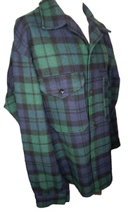 vtg PENDLETON green plaid wool jacket coat Mackinaw Cruiser men's XL - Picture 1 of 11