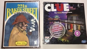 NOS 1977 221B Baker Street The Master Detective Sherlock Holmes & CLUE Games VTG - Picture 1 of 9