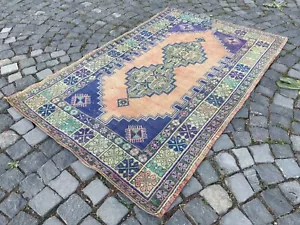 Wool rug,Handmade rug,Turkish rug,Bohemian area rug,Vintage rug 3,6 x 6,0 ft - Picture 1 of 10