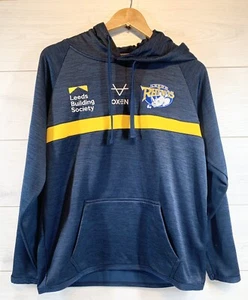 Leeds Rhinos OXEN Hoodie Rugby League Medium Mens Navy Blue Long Sleeve Raglan - Picture 1 of 9