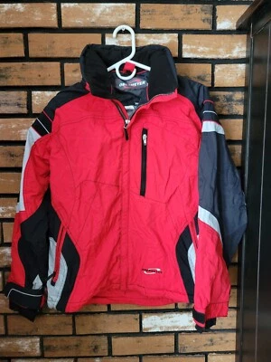 Chaqueta de esquí Obermeyer jóvenes niños talla 16 roja sudadera con capucha extraíble falta inserción Foto 1 de 4