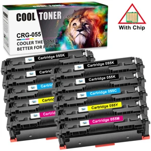 10 Pack Toner Set For Canon 055 ImageCLASS MF741Cdw MF742Cdw MF746Cdw WITH CHIP - Picture 1 of 12