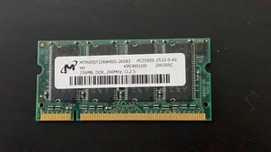 Micron MT8VDDT3264HDG-265C3 PC2100S-2533-0-A1 200317 256MB Ram chip - Picture 1 of 3