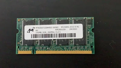 Micron MT8VDDT3264HDG-265C3 PC2100S-2533-0-A1  200317 256MB Ram chip - Image 1 of 3