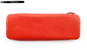 Kübler Genuine Zipper Leather Case / Etui in Light Red for 2 Pens / Germany - Picture 1 of 3