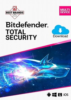 BITDEFENDER TOTAL SECURITY 2025 3 DEVICES 1 YEAR 200MB VPN DOWNLOAD SAME DAY KEY - Image 1 of 4