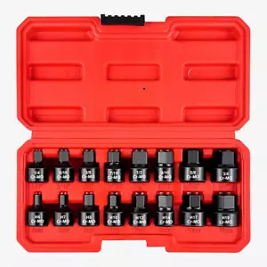 3/8-Inch Drive Low Profile Impact Hex Driver Set, 16-Piece Stubby Hex Bit Socket - Picture 1 of 12