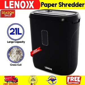 Lenoxx Compact Cross Cut Paper Shredder for Home or Office Use 21L 10 Sheets - Picture 1 of 8