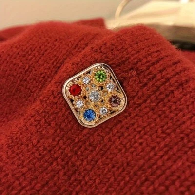 20x Square Crystal Rhinestone Button Metal for DIY Cloth Craft Sew Vintage Chic - Image 1 of 4