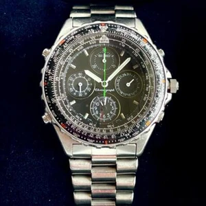 Orologio Seiko Sky Professional SBBP001 Cronografo Pilota Quarzo Quadrante Nero Raro - Foto 1 di 14