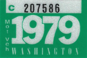 Calcomanía de vinilo Washington 1979 - matrícula de automóvil o camión regla TAB TAG-Nuevo - Imagen 1 de 1