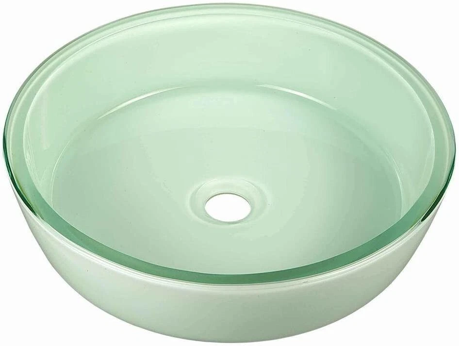 Fregadero de vaso de vidrio fundido de fondo plano Pegasus GVF-133-WT, blanco Foto 1 de 1