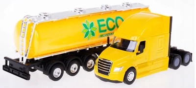 Camión de reparto Freightliner Eco American modelo diecast amarillo juguete 1:64 Welly Foto 1 de 4