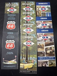 Lot of 10 1960's & 70's DX & Phillips 66 Midwest Road Maps - Picture 1 of 7