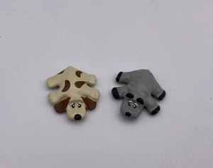 Vintage Pound Puppies Micro Galoob Two Mini Figures 1990's Brown & Grey - Picture 1 of 4