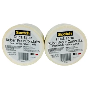Scotch Solid Color Duct Tape 1.88 Inch X 20 Yards-Pearl White (2-pack) - Picture 1 of 4
