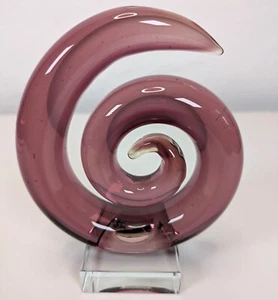 Vintage Murano Art Glass Abstract Sculpture Love Knot Amethyst Glass 6in Tall - Picture 1 of 14