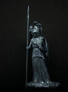 Ancient Greek goddess Athena Tin Alloy Toy Statue Miniature Metal Sculpture 1/24 - Picture 1 of 4