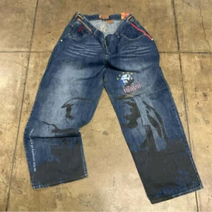 Men's Arme Blue “Welcome to the Hood” Denim Pants NWT - Picture 1 of 7