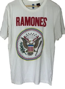 Ramones Shirt Kurzarm Rundhals Konzert Shirt Band Tee weiß Punk M - Bild 1 von 5