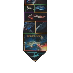Ralph Marlin Star Trek Krawatte Vintage 90er Schiff Montage Made in USA Polyester - Bild 1 von 8