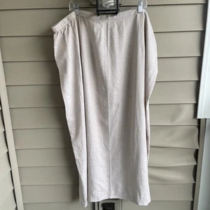 Old Navy Damen Übergröße 4X Leinen Säule Natur Leinen Maxirock Lagenlook Neu mit Etikett - Bild 1 von 12