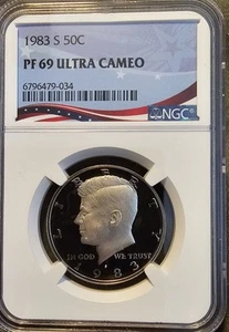 1983-S 50C Proof Kennedy Half Dollar NGC PF 69 Ultra Cameo | PR - Picture 1 of 2