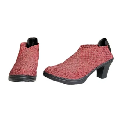 Bernie Mev Pumps 11 Burgundy Shimmer Closed Slip On Memory Foam Stretch Woven - Image 1 of 4