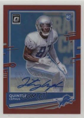 2020 Panini Donruss Optic Rookies Red Prizm /50 Quintez Cephus Rookie Auto RC - Image 1 of 2
