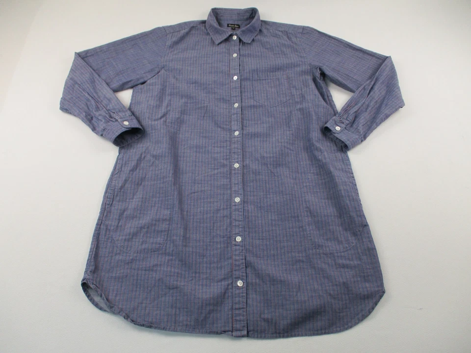 Camisa Steven Alan Mujer Grande Azul Manga Larga Preppy Camisa Abotonada Vestido Foto 1 de 4