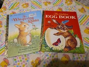 The Whispering Rabbit And The Golden Egg Book Vintage Golden Books Lot Of 2... - Picture 1 of 4