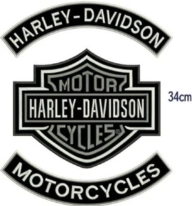 Harley Davidson Rockers Embroidery Patch large biker patch vest/jacket Iron On - Picture 1 of 2