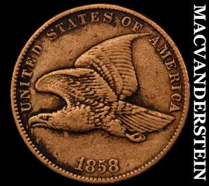 1858 Flying Eagle Cent - Very Fine+ / Extra Fine Semi-key Better Date #E9095 - Picture 1 of 2