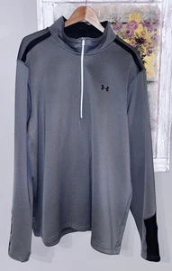 Under Armour Sweatshirt Herren XXL Grau Polyestermischung Loose Quarter Zip ColdGear - Bild 1 von 6