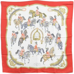 HERMES 100% Silk Carre 90 Scarf REPRISE Red - Picture 1 of 15