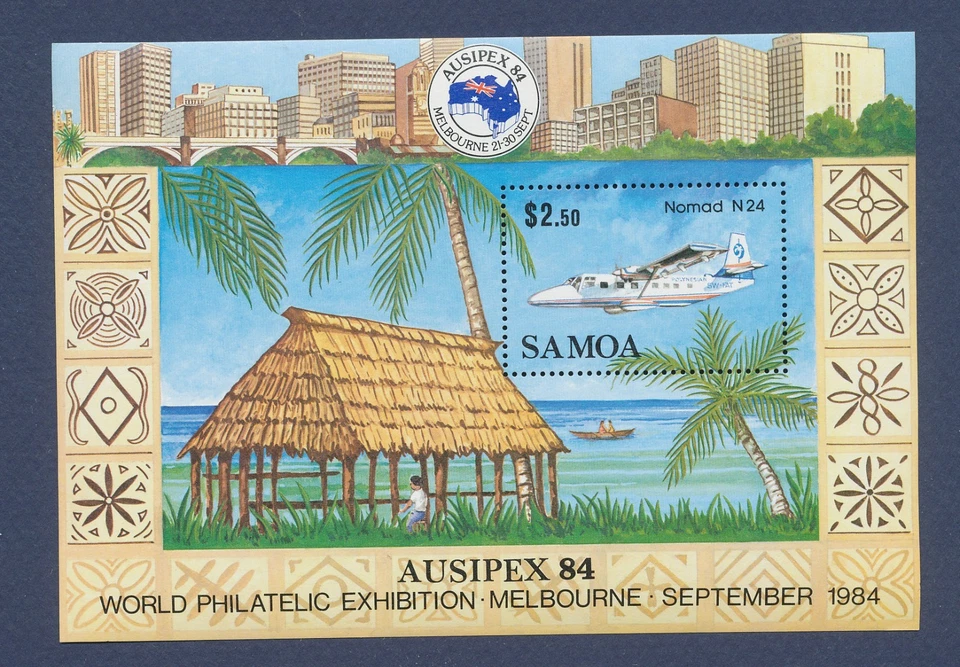 SAMOA - Scott 633 - MNH S/S - Avión Nomad N24 - AUSIPEX 84 Foto 1 de 1