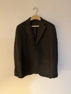 Abrigo deportivo Polo Ralph Lauren mezcla de lana tweed para hombre 38R marrón espiga Blazer Foto 1 de 4