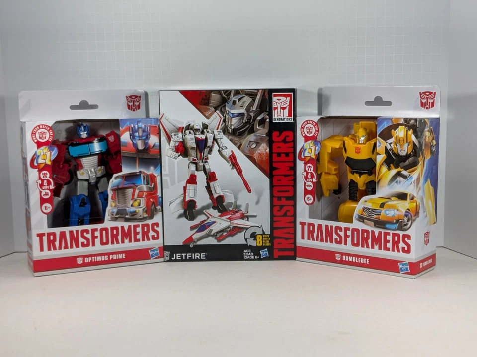 LOT Of 3 Transformers Cyber Battalion Jetfire Authentics Optimus Prime Bumblebee - Image 1 of 4